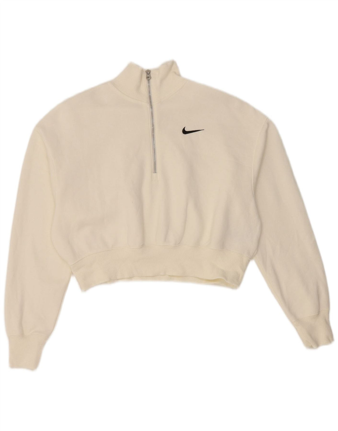 Nike Sweat-shirt surdimensionné à col zippé pour femme UK 10 Petit Blanc