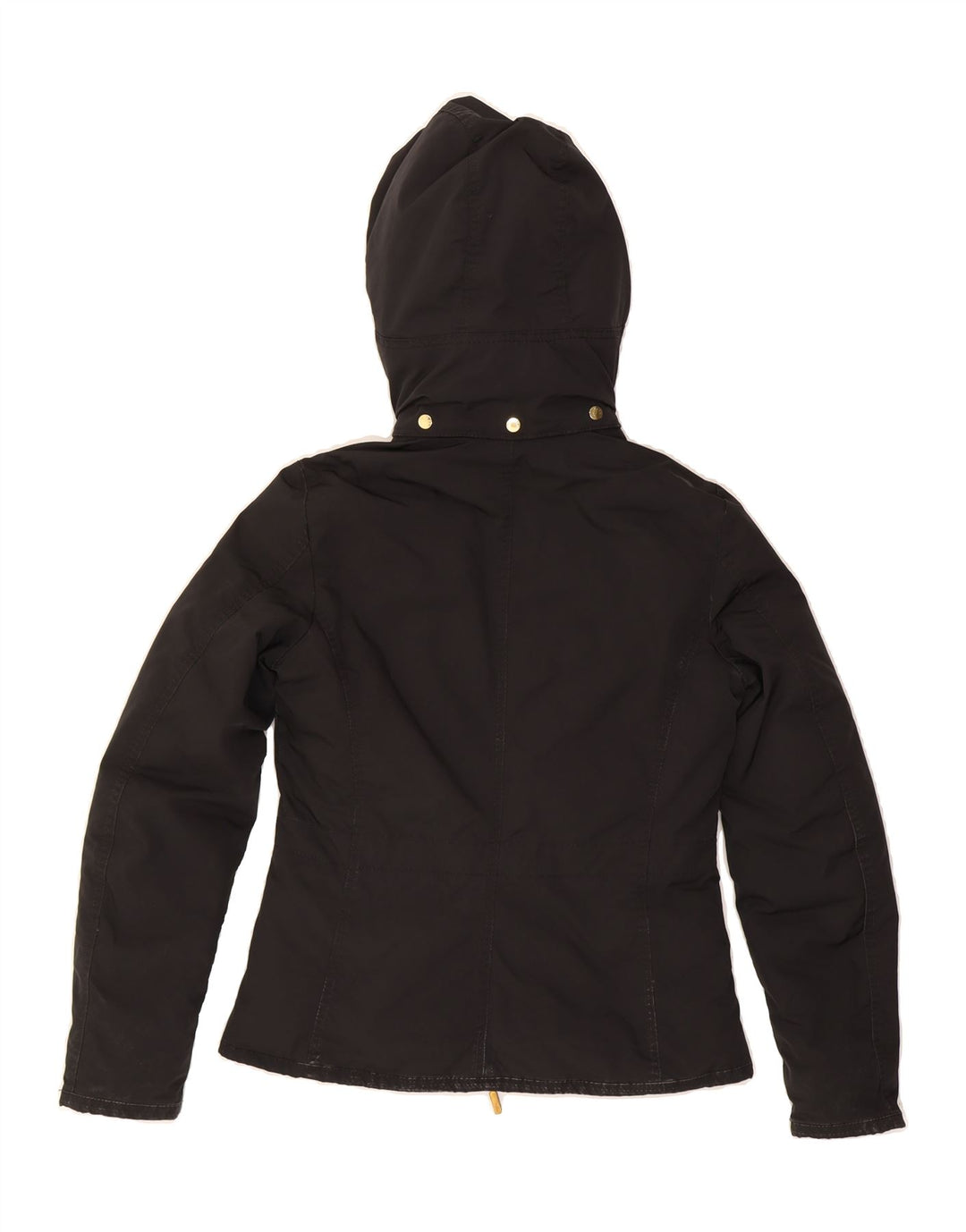 MONCLER Womens Hooded Windbreaker Jacket Size 1 Small Black Winter Vintage Moncler and Second-Hand Moncler from Messina Hembry 