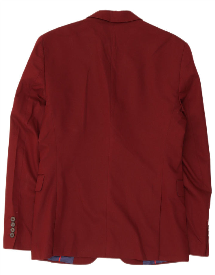 Zara Veste blazer à 2 boutons pour homme EU 46 Petit Bordeaux