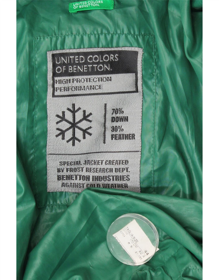 Benetton Veste Rembourrée À Capuche Femme IT 44 Vert Moyen Polyester
