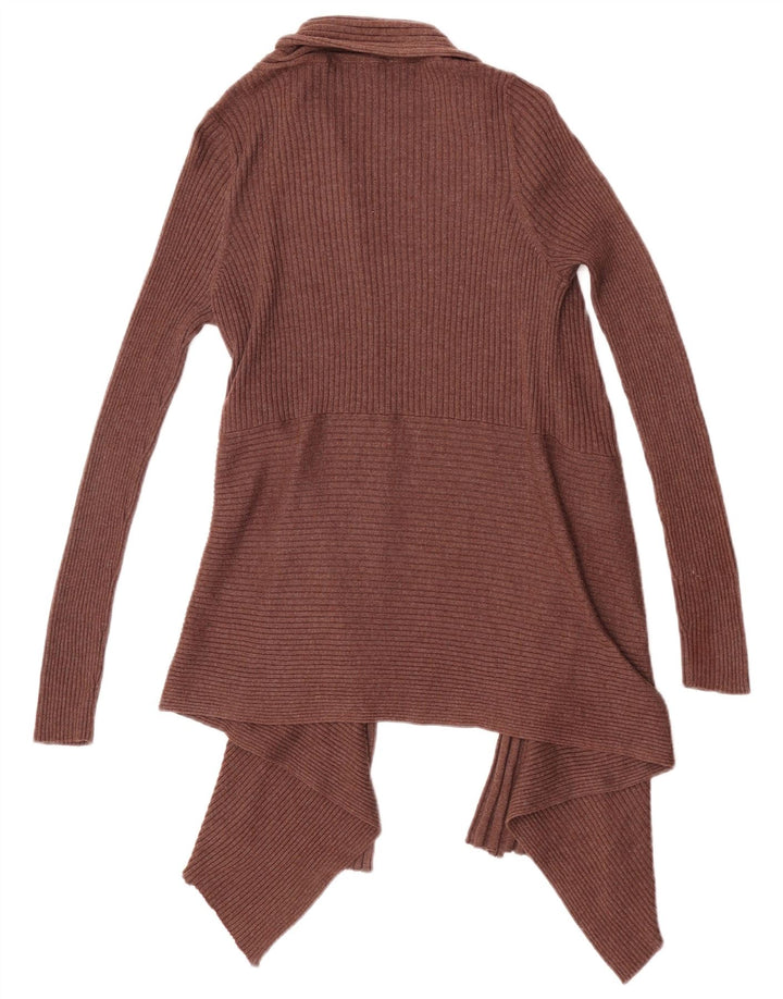 Marks & Spencer Pull cardigan ouvert asymétrique pour femme UK 14 Marron moyen