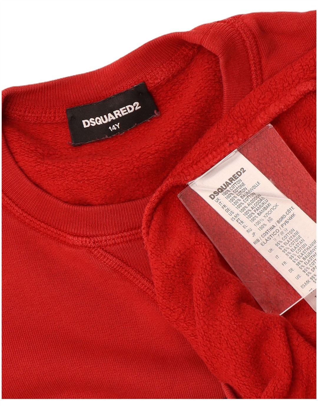 DSQUARED2 Pull Sweat Graphique Garçon 13-14 ans Rouge Coton