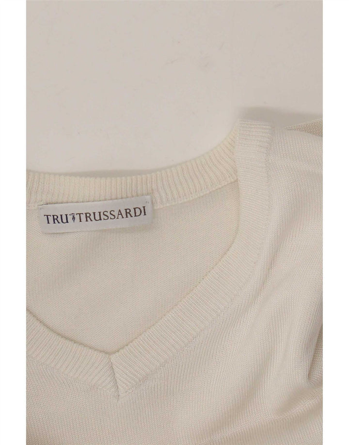 Trussardi Pull Col V Pull XS Blanc |