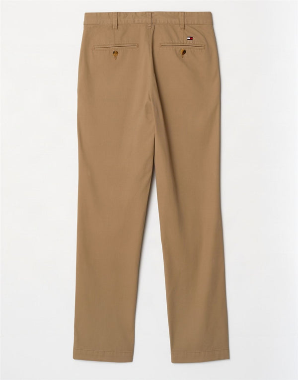 Tommy Hilfiger Mens Straight Chino Trousers W31 L32 Khaki Cotton