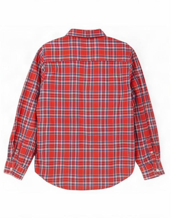 Levi's Womens Boyfriend Fit Oversized Flannel Shirt UK 10 Small Red Check