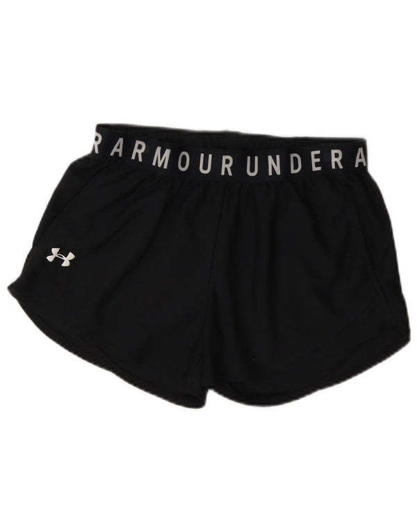 Under Armour Short de sport Heat Gear Graphic pour femme UK 10 Petit Noir