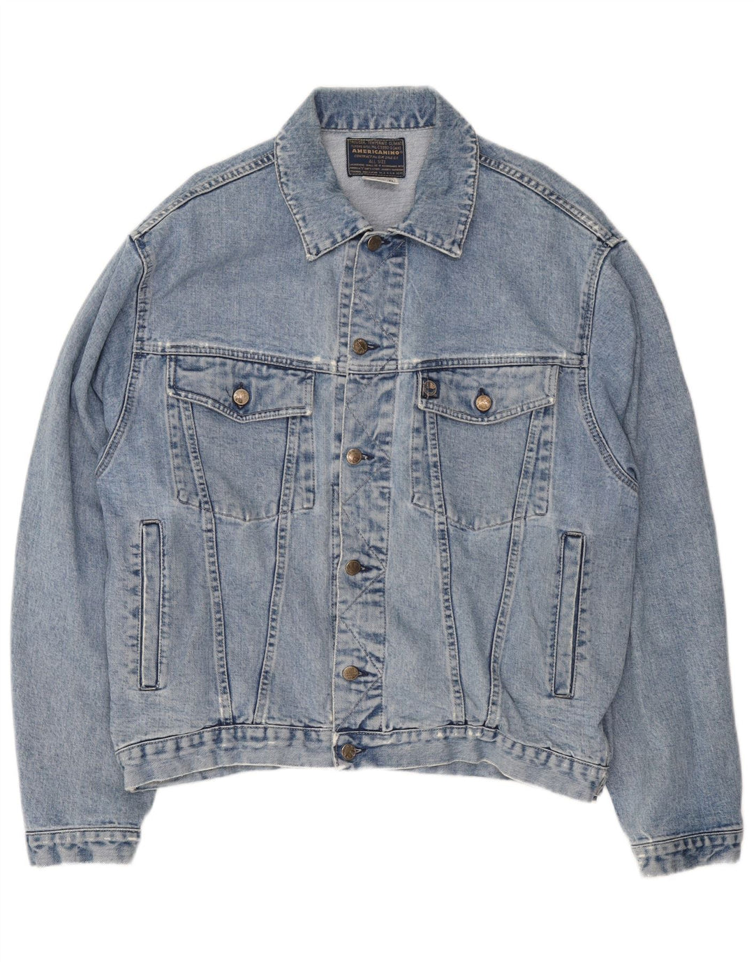 AMERICANINO Veste en Jean Homme UK 42 XL Bleu Coton