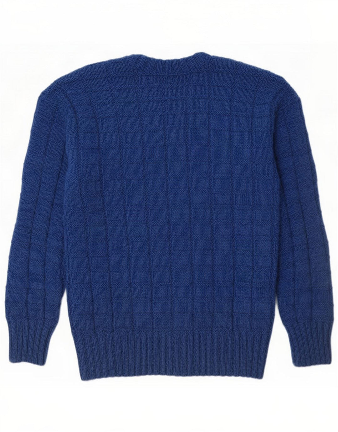 Vintage Pull col V pour homme Petit Bleu