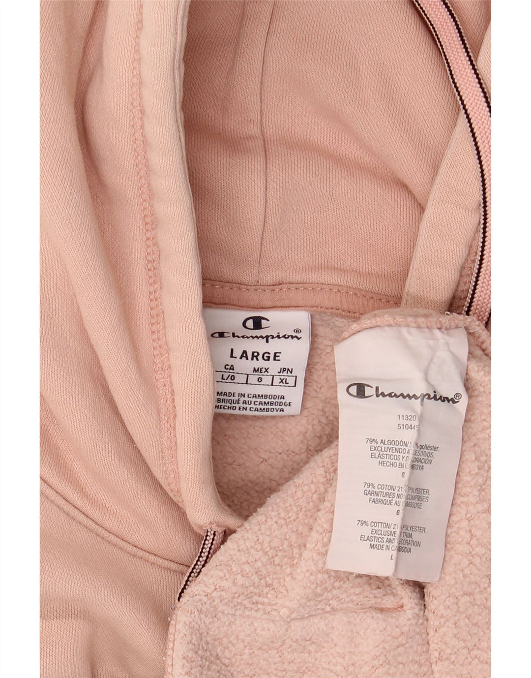 CHAMPION Pull à capuche graphique pour femme UK 16 Grand coton rose