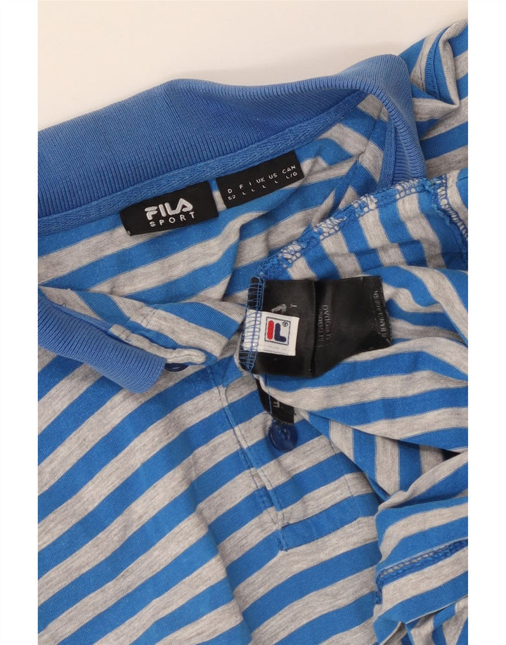 Fila Polo Homme Large Bleu Rayé Coton