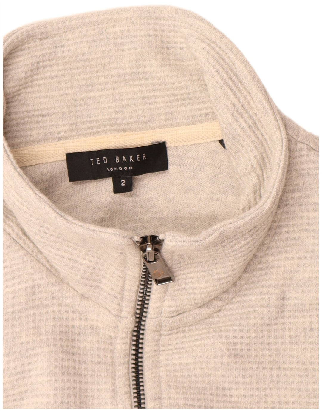 Ted Baker Sweat-shirt à col zippé pour homme Taille 2 Petit Gris Coton