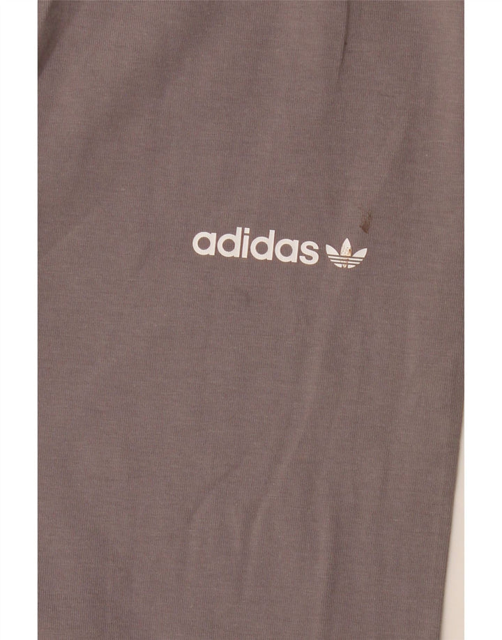 ADIDAS Leggings graphiques pour femmes UK 12 coton gris moyen