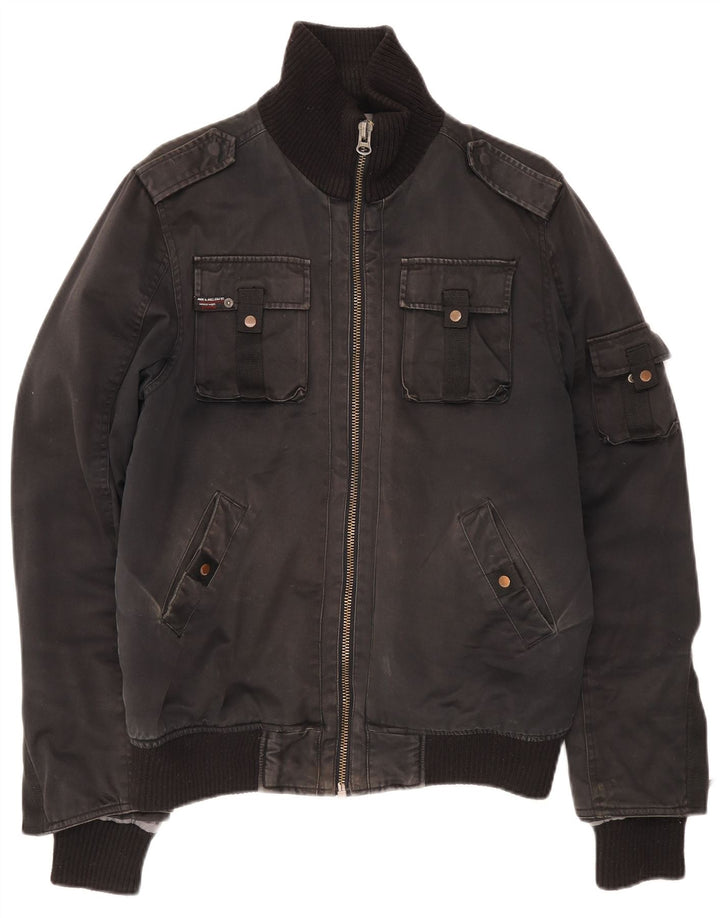 Jack & Jones Veste utilitaire pour homme UK 40 Large Noir Coton