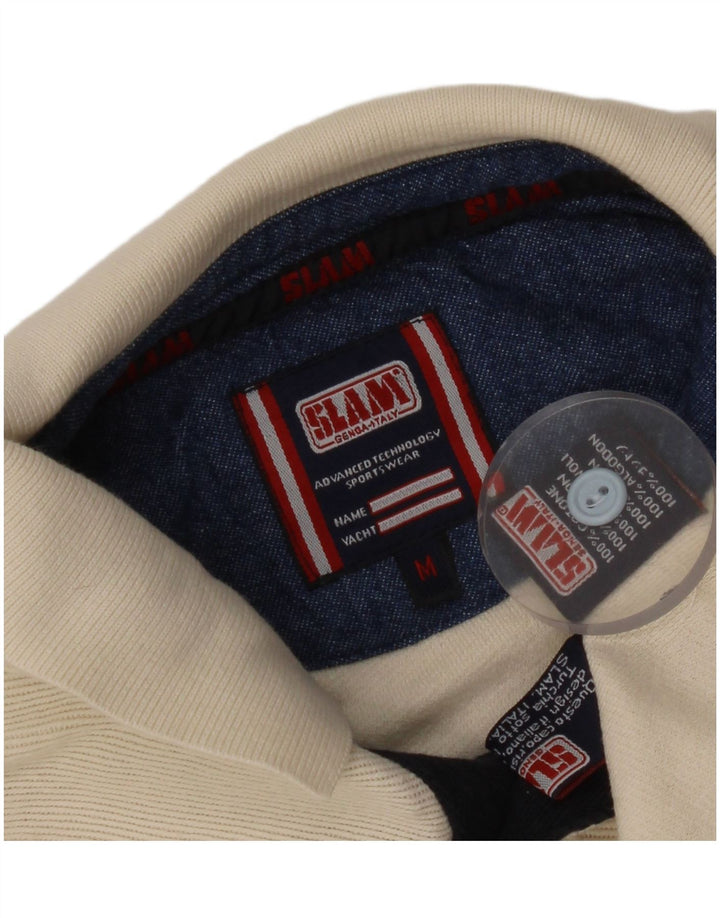 Slam Polo de Rugby à Manches Longues Homme Coton Beige Moyen