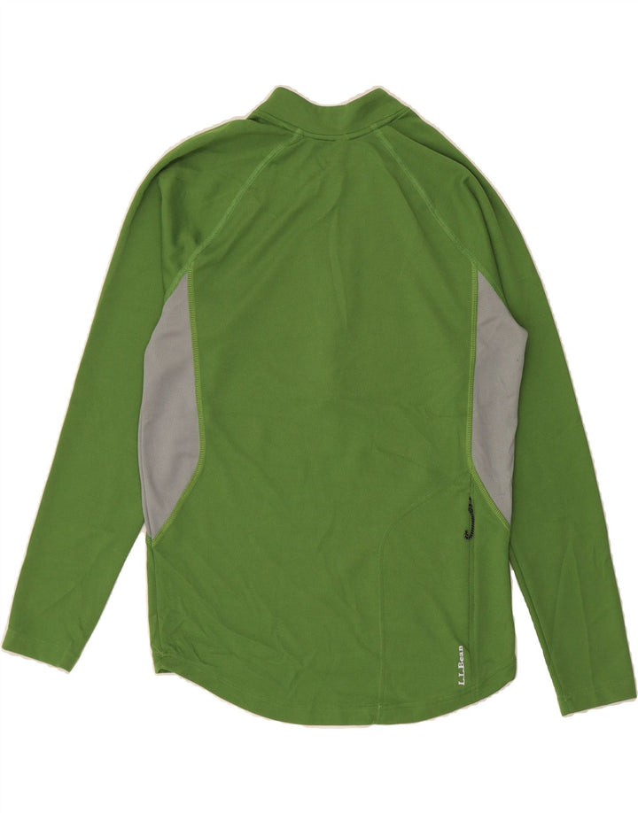 L.L.BEAN Mens Zip Neck Pullover Tracksuit Top Medium Green Colourblock Vintage L.L.Bean and Second-Hand L.L.Bean from Messina Hembry 