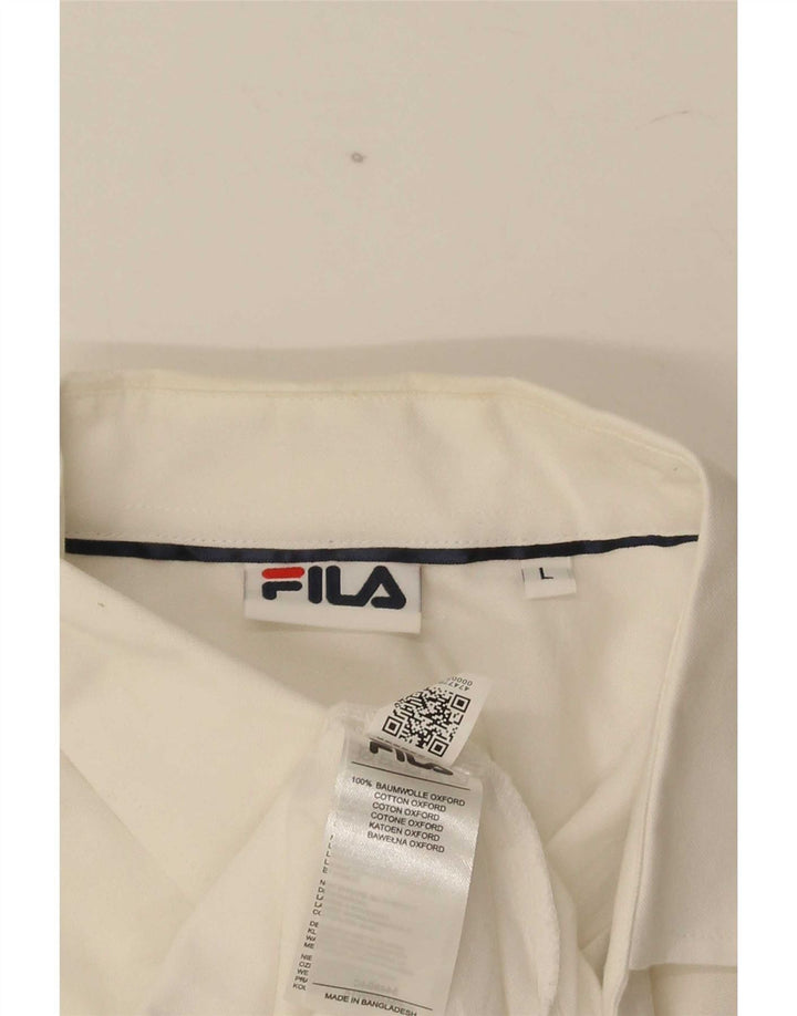 Fila Chemise Homme Large Blanc Coton