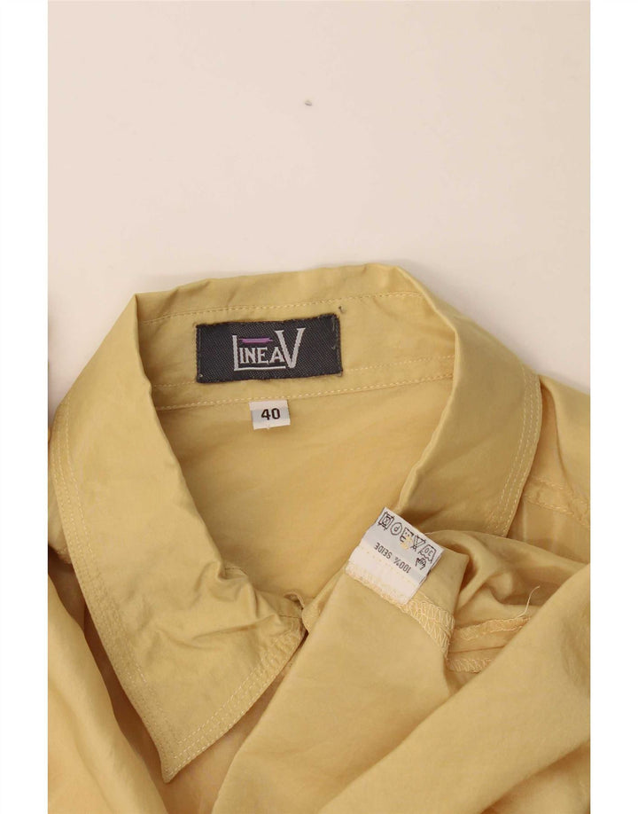 LINEAV Chemisier surdimensionné pour femme EU 40 en soie jaune moyen