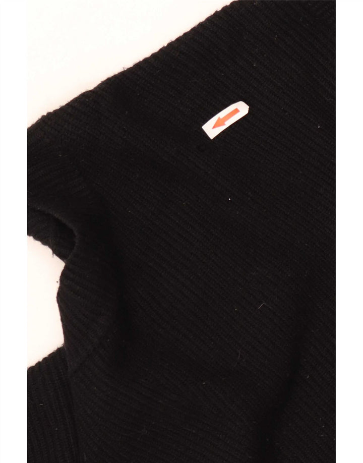 Zara Pull surdimensionné à col bateau pour femme UK 10 Petit Noir