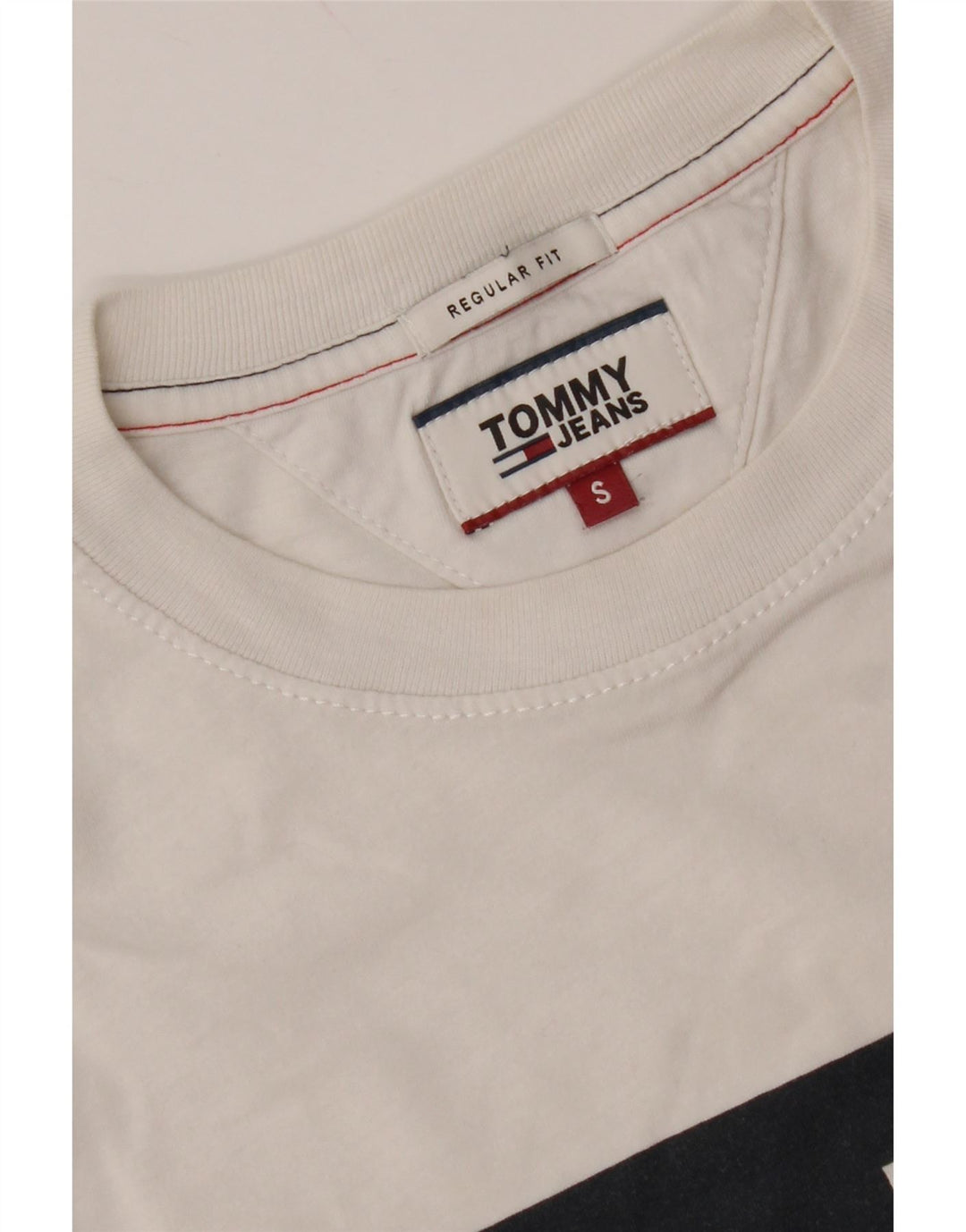TOMMY HILFIGER T-Shirt Graphique Homme Petit Blanc Colourblock