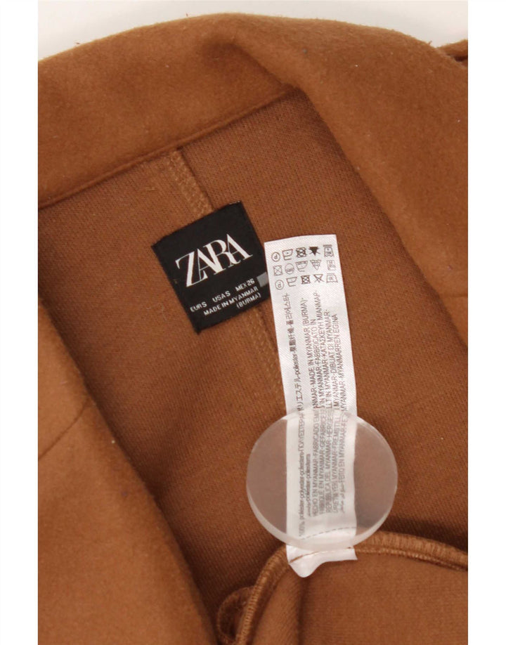Zara Femme Pardessus UK 10 Petit Marron Polyester