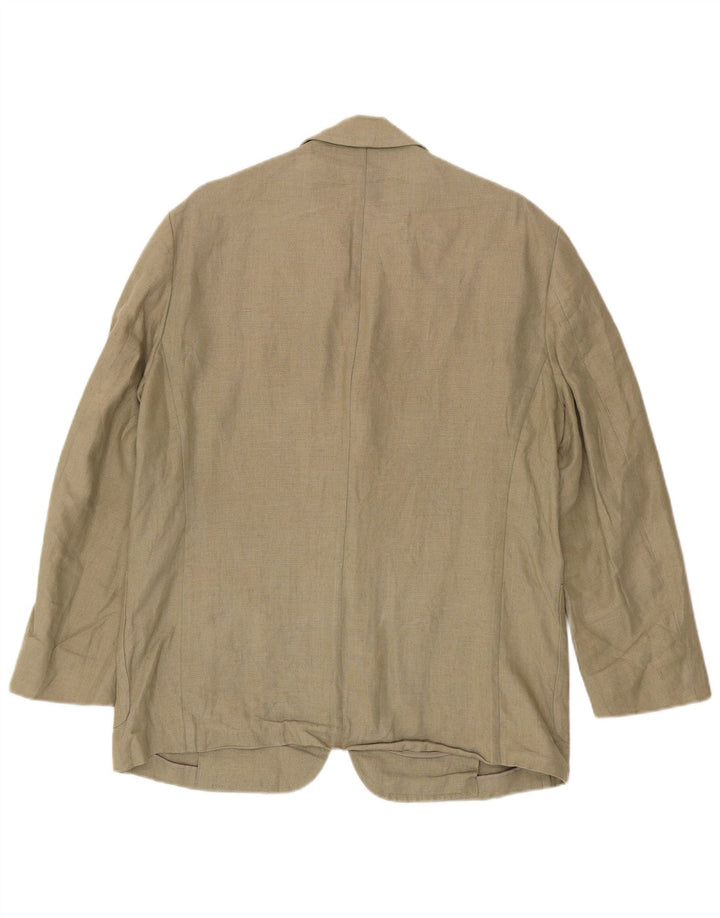 Marks & Spencer Veste blazer à 3 boutons pour homme UK 40 Lin kaki moyen