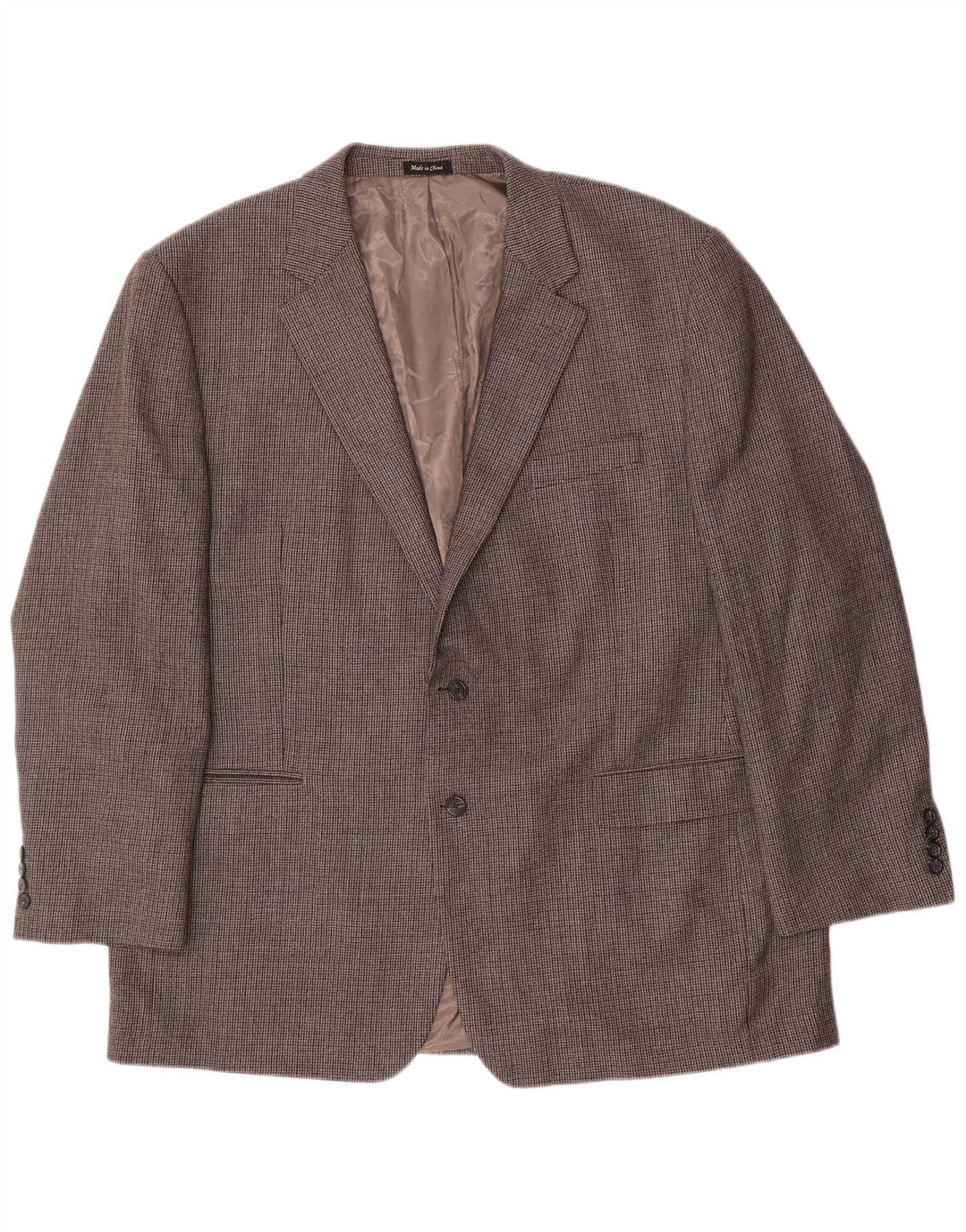 Chaps Veste Blazer 2 Boutons Homme Taille 48 3XL Gris Pied-de-Poule Laine