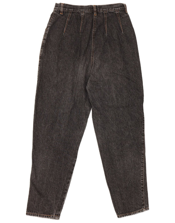 vintage Femme High Rise Tapered Jeans UK 14 Moyen W26 L29 Coton Gris
