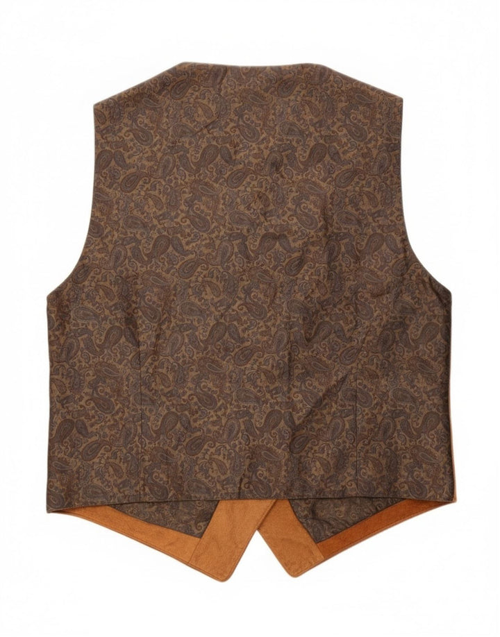 gilet en daim vintage pour homme petit cuir marron