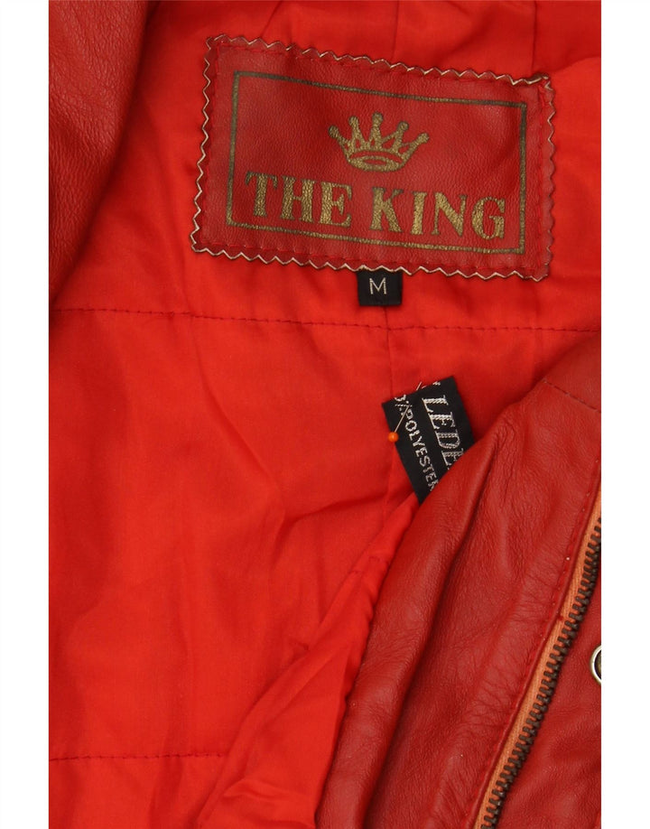 VINTAGE Gilet en cuir homme UK 38 Cuir rouge moyen