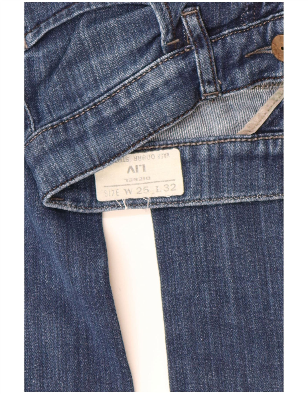 DIESEL Femme Liv Jean Droit W25 L29 Bleu Coton