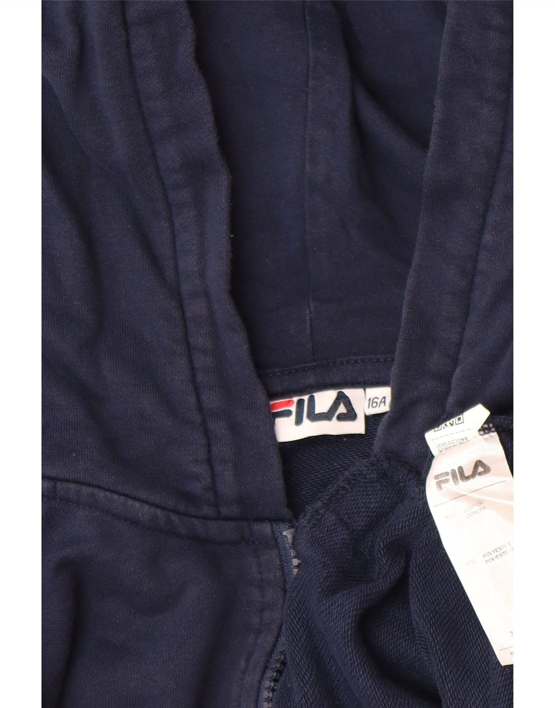 FILA Sweat à capuche zippé graphique pour garçon 15-16 ans Bleu marine Colourblock