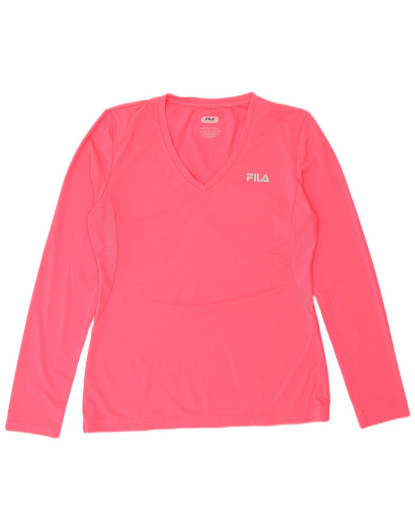 FILA Femme Top Manches Longues UK 16 Large Rose Polyester