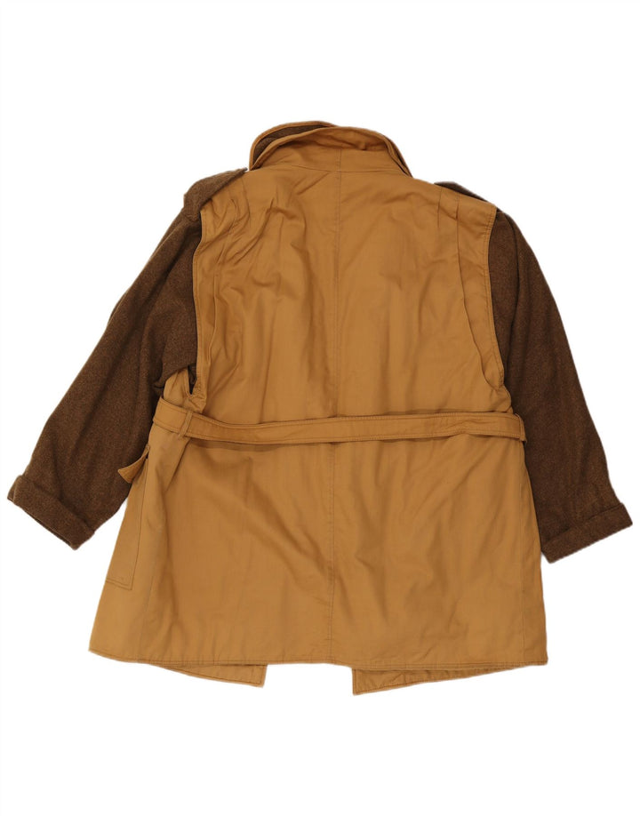 veste militaire femme vintage UK 12 Colorblock beige moyen