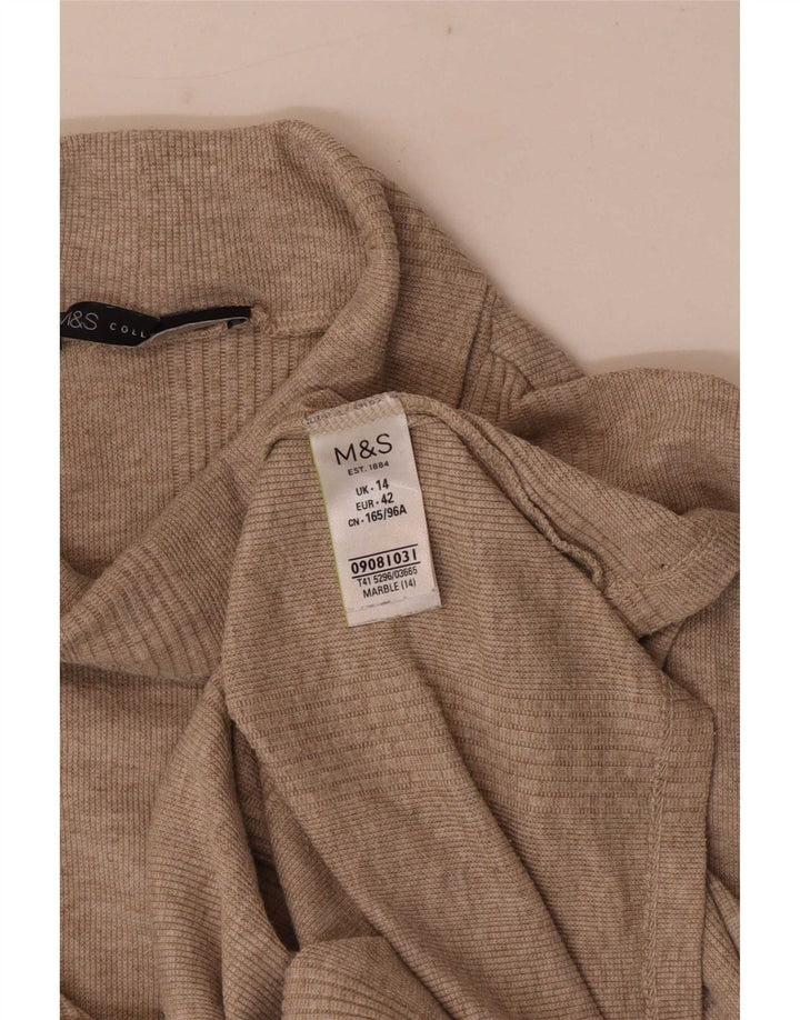 Marks & Spencer Haut chemisier régulier pour femme UK 14 Coton beige moyen