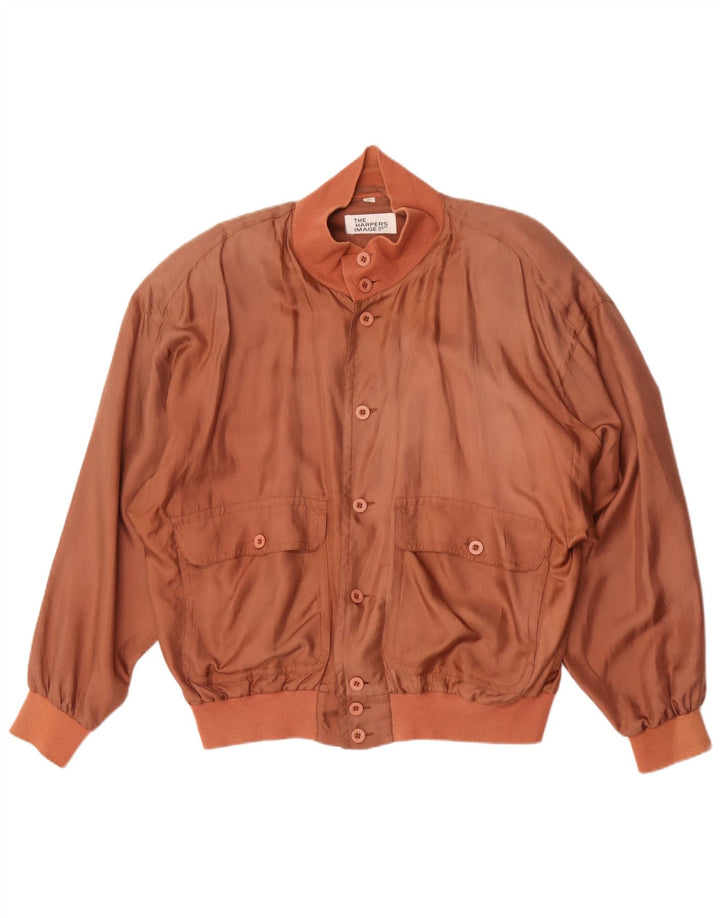 vintage Mens Bomber Jacket UK 38 Soie rose moyenne