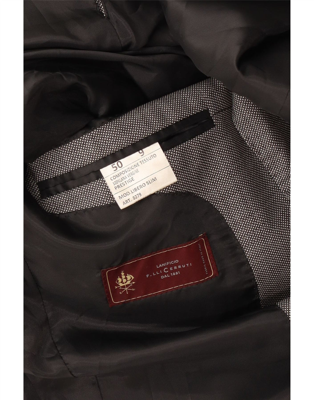 Cerruti 1881 Veste blazer slim à 2 boutons pour homme IT 50 Large laine vierge grise