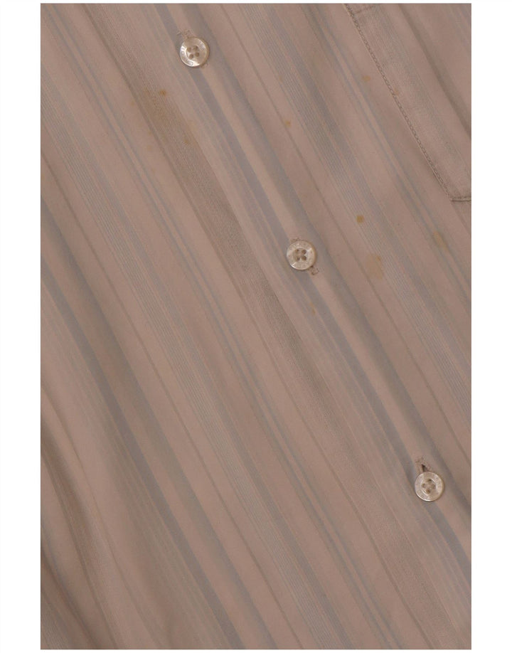 PIERRE CARDIN Chemise Manches Courtes Homme 2XL Bleu Rayé Coton