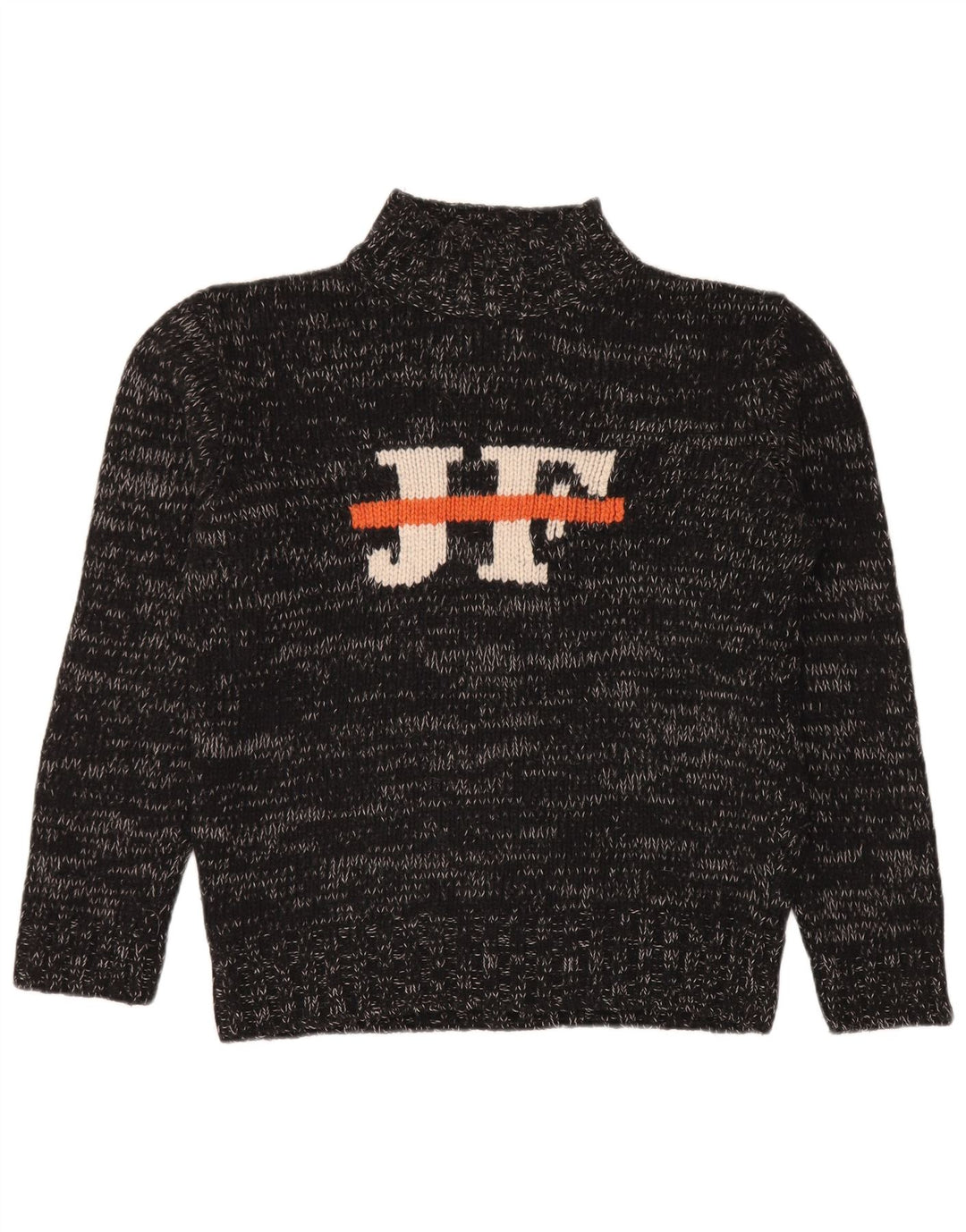 Gianfranco Ferre Pull col roulé pour homme Large Noir Moucheté
