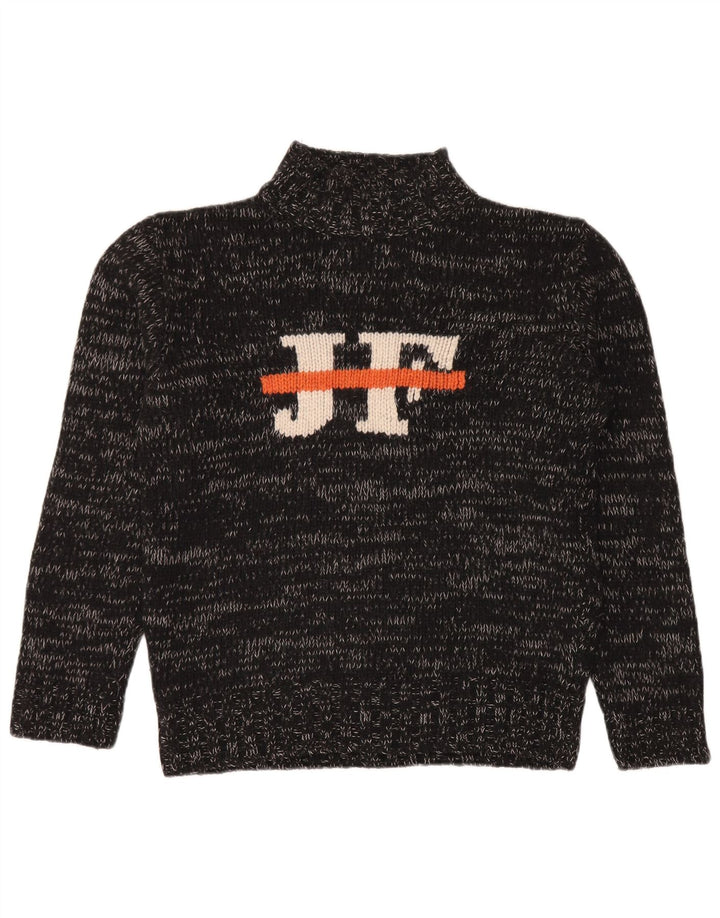 Gianfranco Ferre Pull col roulé pour homme Large Noir Moucheté