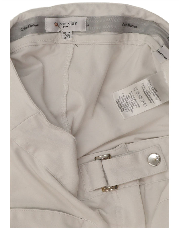 Calvin Klein Mini jupe femme UK 10 Small W28 Blanc Polyester