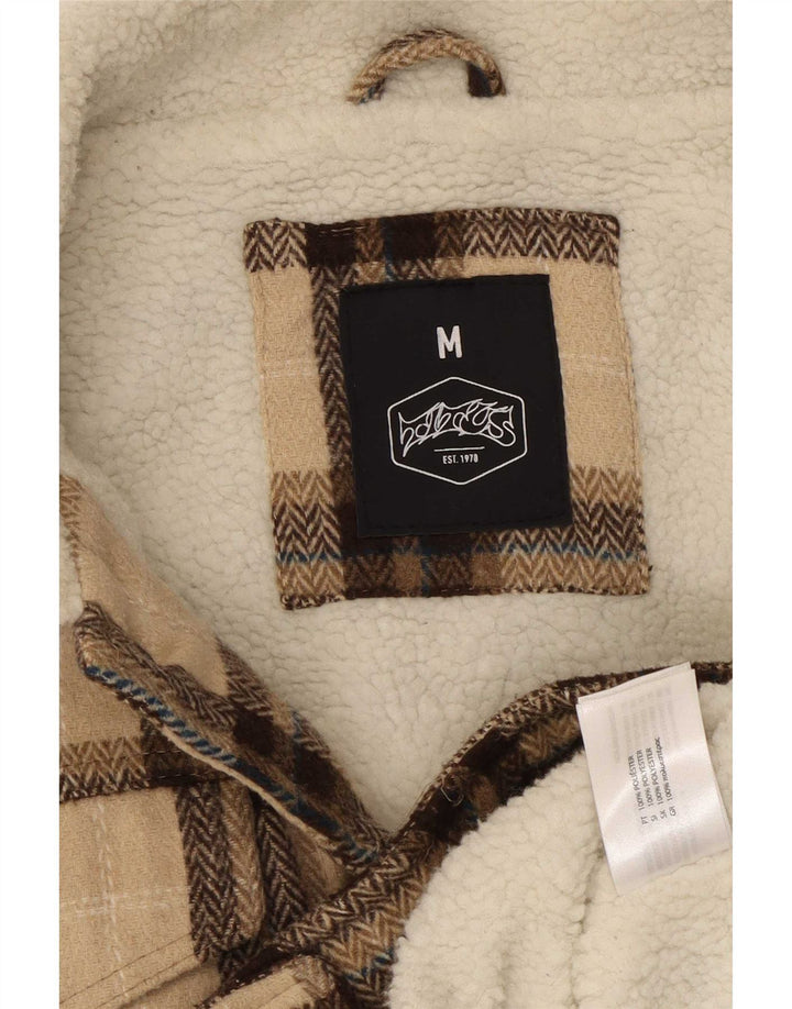 veste Sherpa homme vintage UK 38 Polyester à carreaux beige moyen