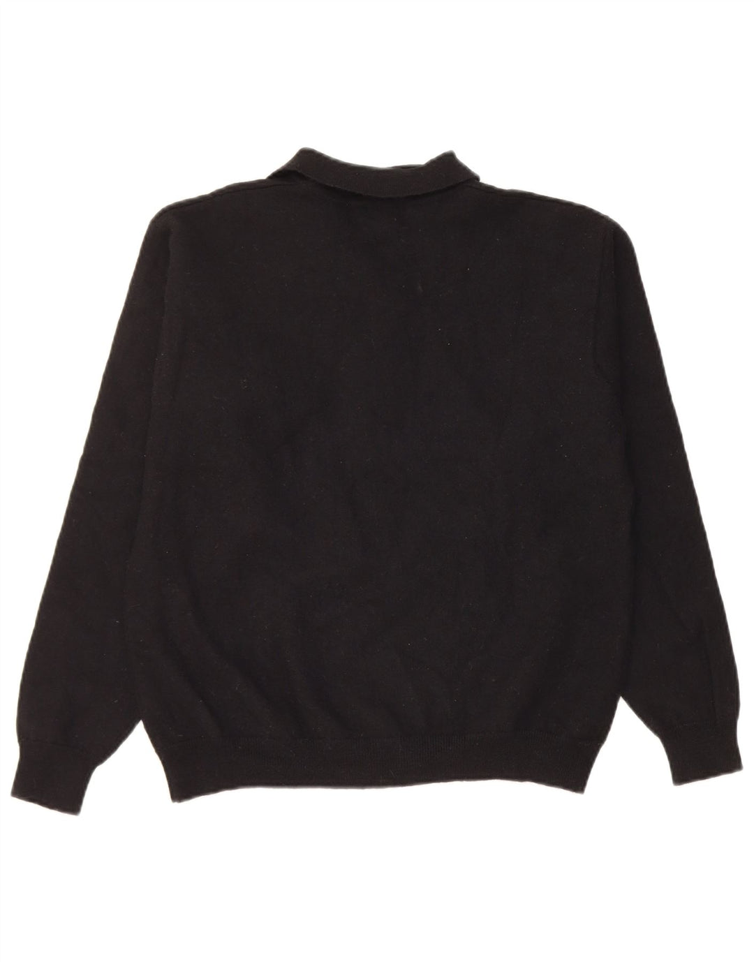 Eddie Bauer Pull à col polo pour homme en laine noire moyenne