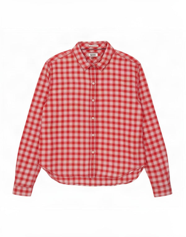 Tommy Hilfiger Womens Shirt UK 14 Medium Red Check Cotton