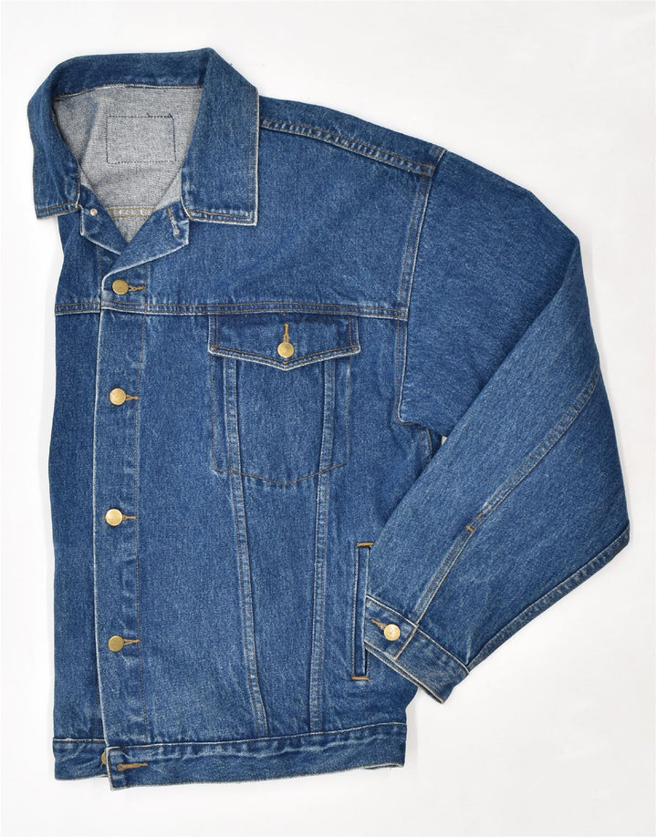 VINTAGE Veste en denim homme UK 40 Grand coton bleu