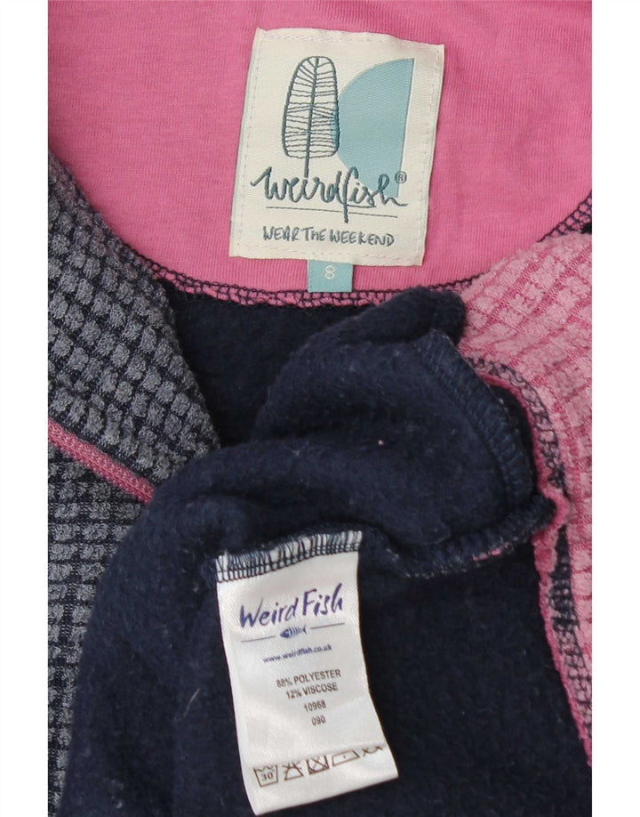 Weird Fish Pull polaire à col zippé pour femme UK 8 Petit Bleu Polyester