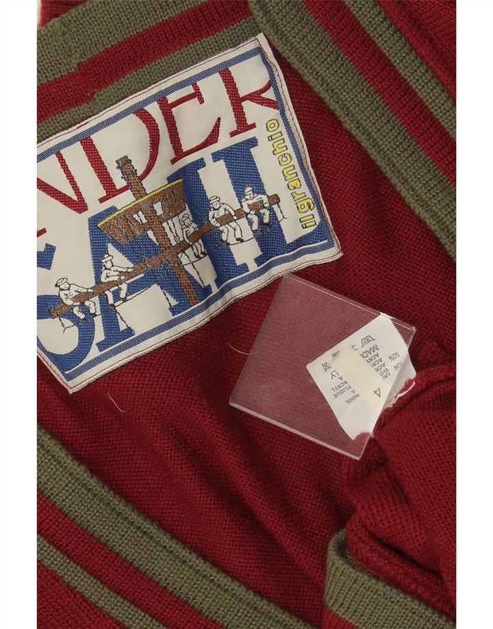 IL GRANCHIO Pull Cardigan Homme Laine Bordeaux Moyen