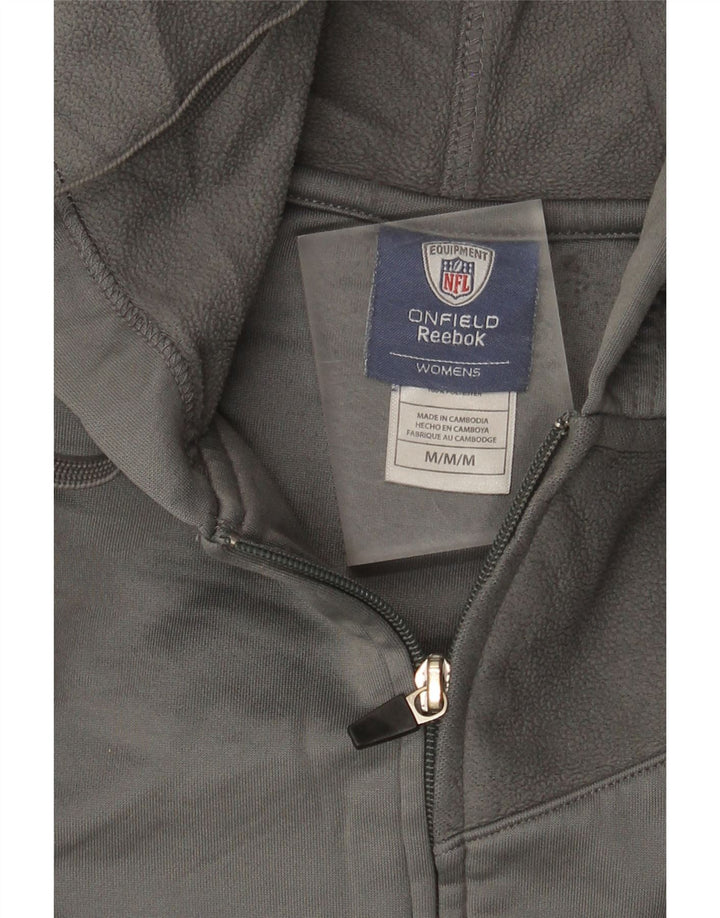 Reebok Pull à capuche zippé pour femme UK 44 Gris moyen Polyester