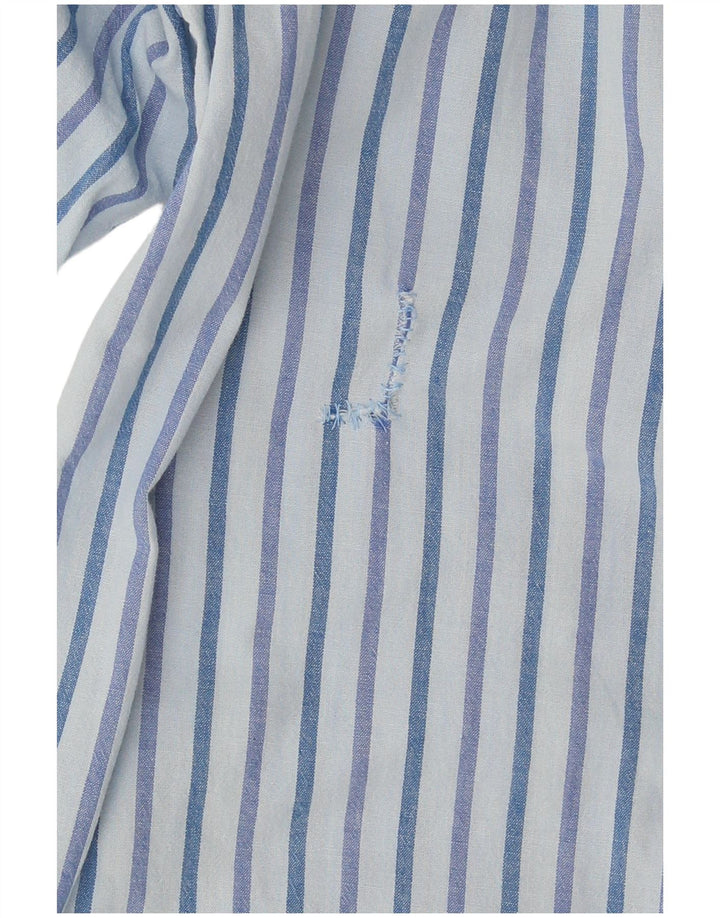 Carrera Chemise Homme Large Bleu Rayé Coton