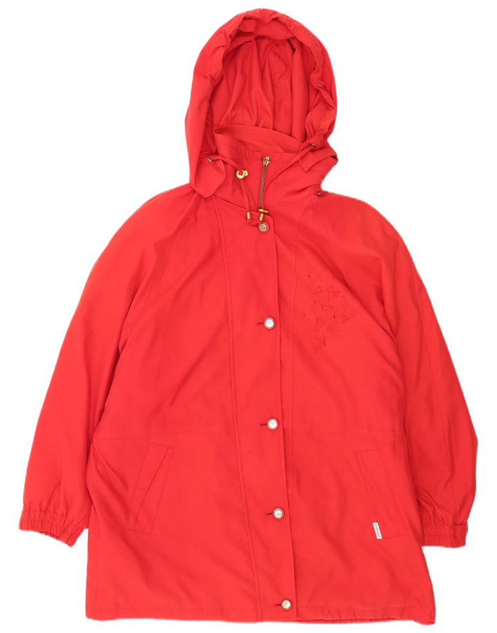 Sympatex Manteau coupe-vent surdimensionné à capuche pour femme UK 20 2XL Rouge Polyester