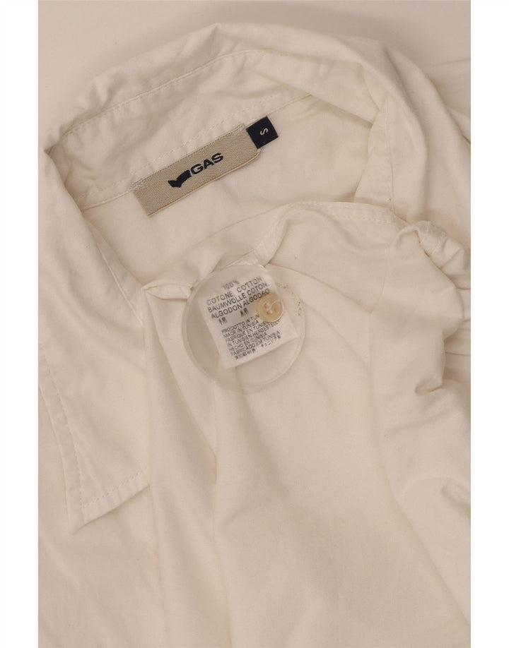 Gas Chemise à manches courtes pour homme Petit coton blanc
